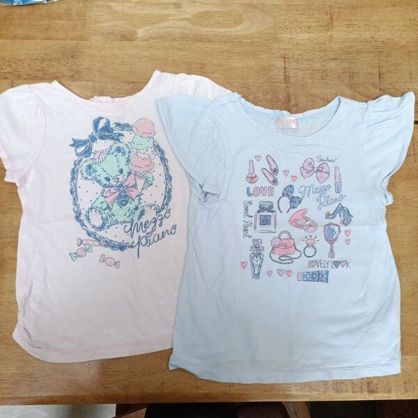 メゾピアノ 女の子 Tシャツ 半袖 クマ 2枚セット 120