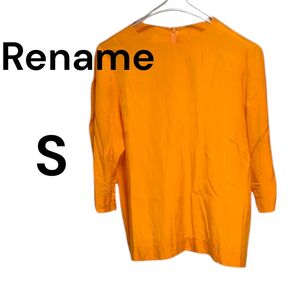 Rename トップス カットソー オレンジ S シルク55% 綿45% 後ろファスナー