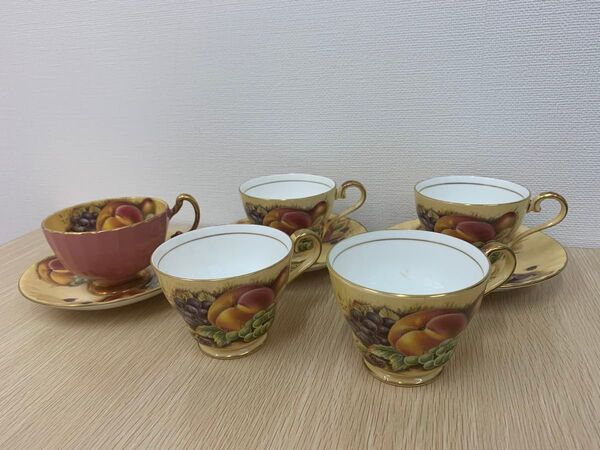 美品エインズレイEST.1775 AYNSLEY カップ& ソーサー 洋食器おまとめ8点 フルーツ