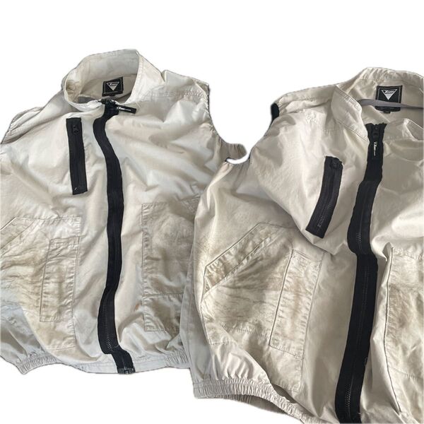 XEBEC ジーベック空調服ベスト グレー 【3L】2枚セット ファン取付内寸 約9センチ用 綿100
