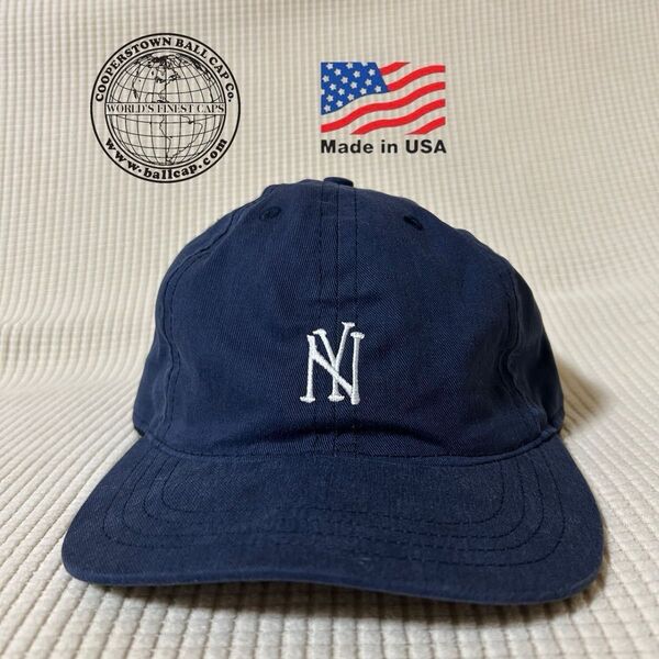 値下げ不可 COOPERSTOWN BALL CAP/クーパーズタウン ボールキャップ ネイビー アメリカ製 ブラックヤンキース