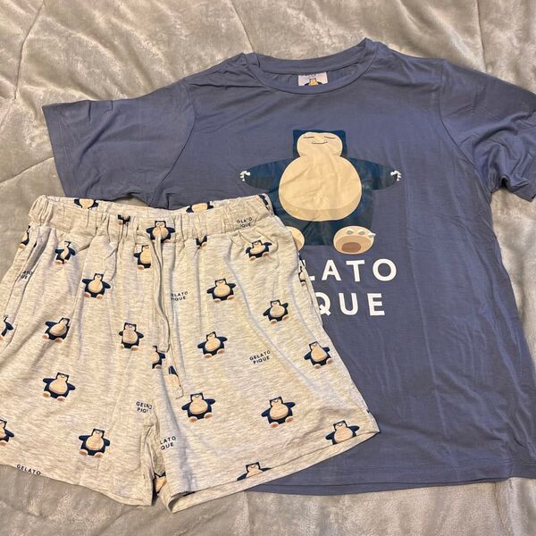 ジェラートピケ ポケモンスリープ 接触冷感プリントTシャツ&ショートパンツセット ルームウェア