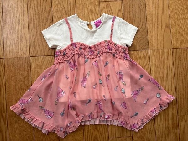 キッズTシャツ 半袖Tシャツ 女の子 ワンピースTシャツ サイズ110cm