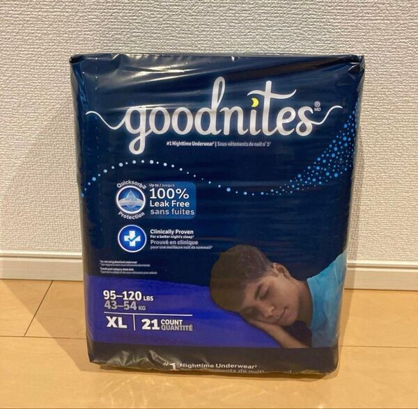 男の子用 goodnites 43〜64kg 2枚