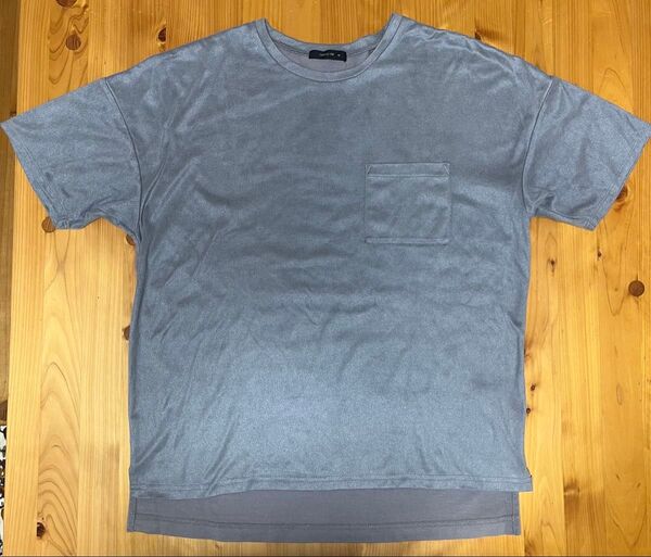 COMME CA ISMメンズM コムサイズTシャツ グレー 異素材切り替え半袖