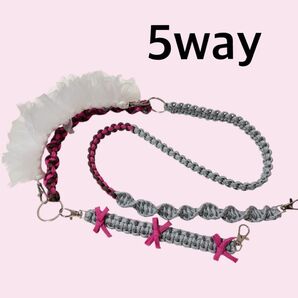 カラー変更可能 パラコード スマホショルダーストラップ 5way ハンドストラップ