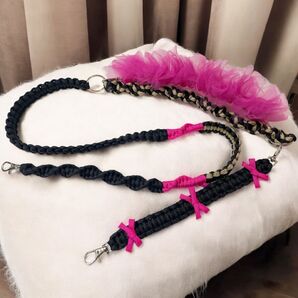 カラー変更可能 パラコード スマホストラップ スマホショルダーストラップ ピンク 5way
