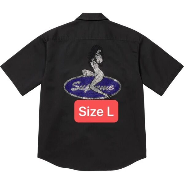 Supreme Rhinestone Pin Up S/S Work Shirt "Black"