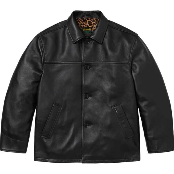 Supreme x Schott Leather Car Coat "Black"
