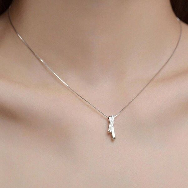ファッション キュービック ジルコニア 幾何学 ペンダント ネックレス 女性用 レディース 日常アクセサリー シルバー319987