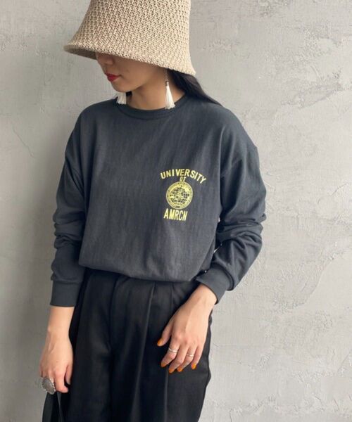 THE SHINZONE シンゾーン アメリカーナコラボ カレッジロゴプリントロンT 長袖Tシャツ 2023