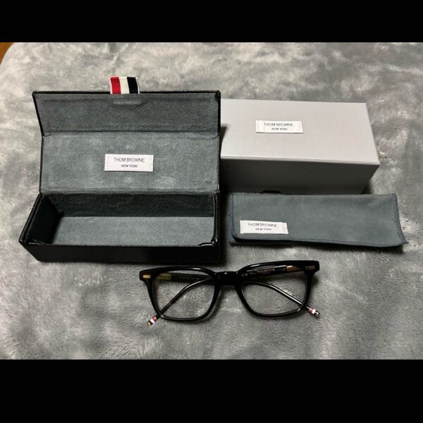 THOM BROWNE トムブラウン TB-402A-BLK-52-AFメガネ ケース付き