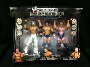 JAKKS：WWE Deluxe Aggression 3Pack Series 1 レイ・ミステリオ、ランディ・オートン、カート・アングル（未開封品）