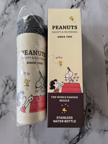SNOOPY スヌーピー 保冷保温 ワンプッシュステンレス水筒 直飲みタイプ 480ml ホワイト