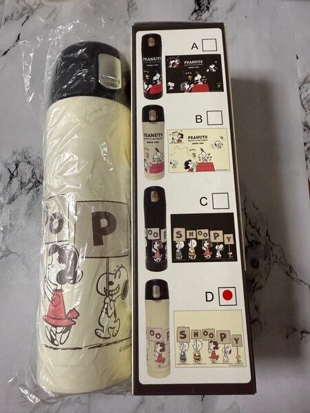 SNOOPY スヌーピー ワンプッシュ水筒 直飲みタイプ 480ml ホワイト ステンレスボトル 水筒 直飲