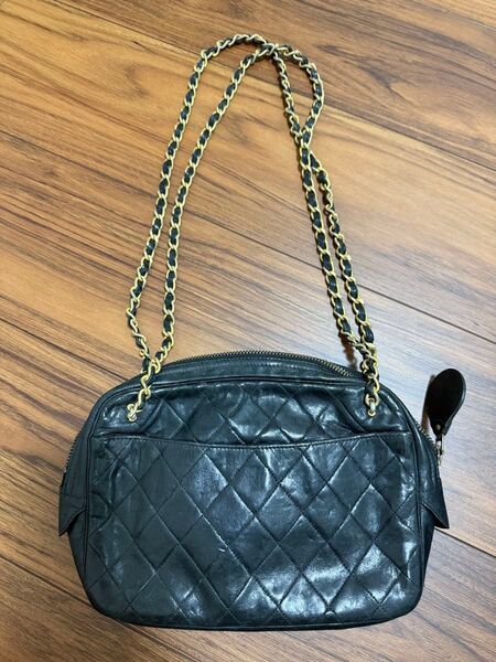 CHANEL シャネル チェーンショルダーバッグ ヴィンテージ ラムスキン ブラック