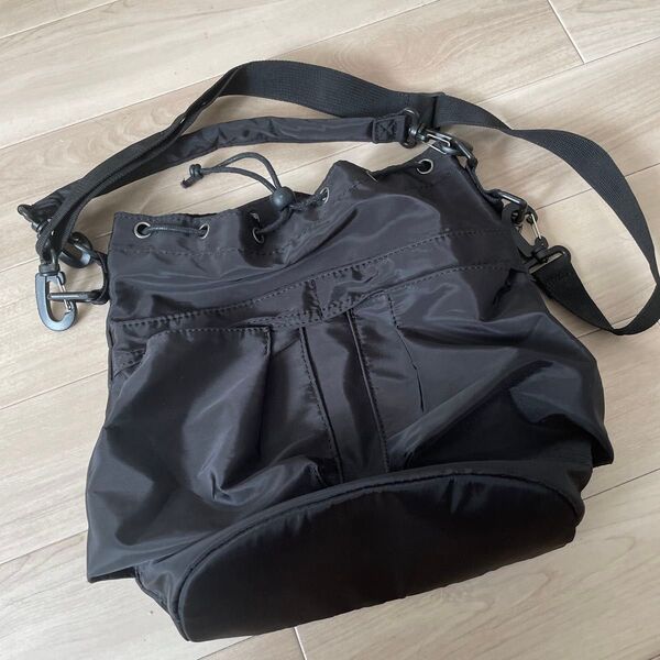 ナイロン ショルダーバッグ 2way ブラック 美品