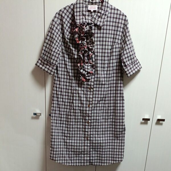 VivienneWestwoodチェック柄シャツワンピース フリル