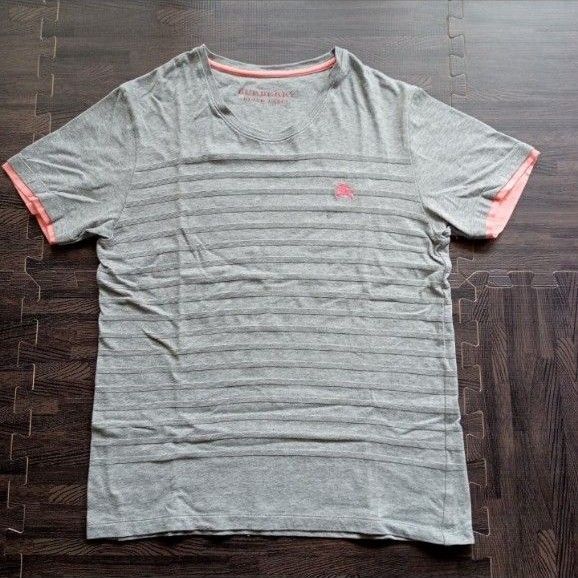 半袖 バーバリーブラックレーベル BURBERRY BLACK LABEL Tシャツ サイズ2 グレー シャドーボーダー