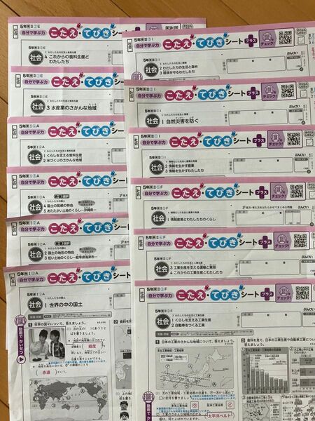 令和6年度 小学校 5年生 社会 カラーテスト こたえ てびきシート