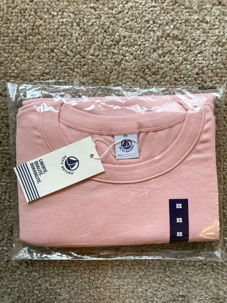 【新品未開封】PETIT BATEAU クルーネック半袖Tシャツ XS ピンク