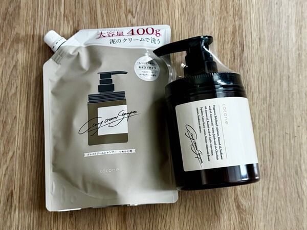 cocone クレイクリームシャンプー(モイスト/スムース/リペア)ポンプ本体380g×1個 詰め替え 400g×1個