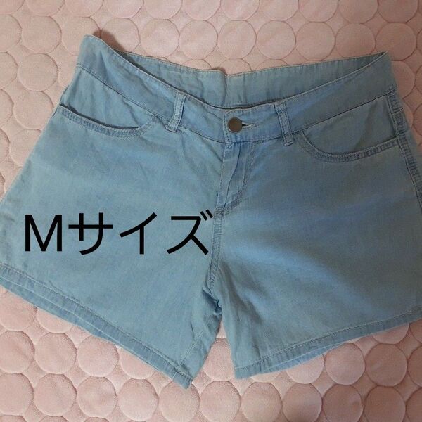 【DREAM 水着用デニムパンツ】 ライトブルー ショート サーフパンツ Mサイズ ウエスト 64~70 綿 100% ドリーム