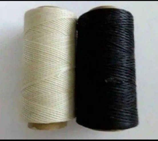蝋引き糸 黒 ホワイト 2色 セット レザークラフト