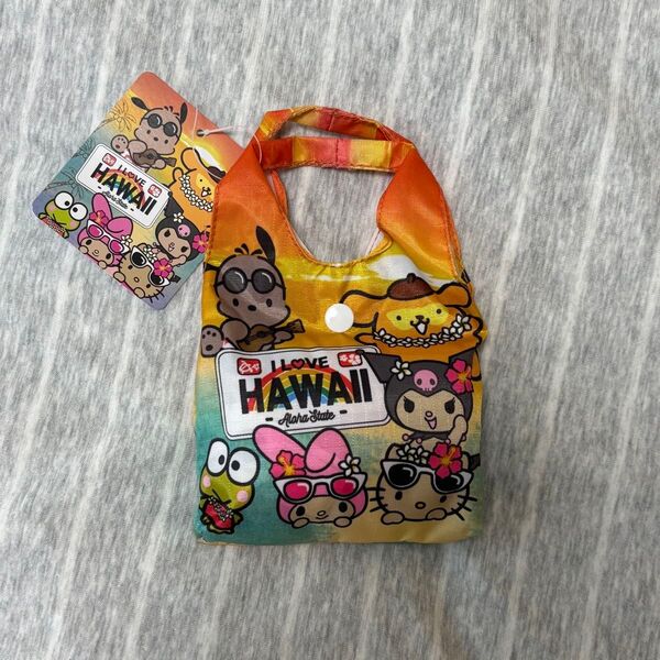 【新品タグ付き】 サンリオ エコバッグ ハローキティ 日焼け ハワイ ハワイ限定 ポチャッコ マイメロ クロミ ポムポムプリン