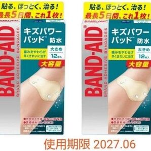 バンドエイド キズパワーパッド 大きめサイズ(12枚入り) 2箱セット 絆創膏