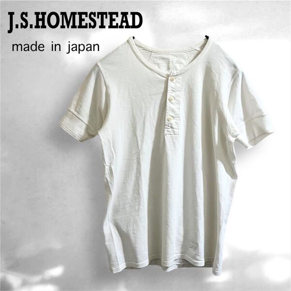 J.S.HOMESTEAD ジャーナルスタンダード ヘンリーネック Tシャツ 白 半袖 JOURNAL STANDARD