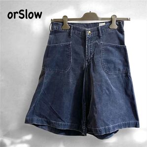 orslow オアスロウ コーデュロイ フレア バギー ハーフパンツ 裾広ショートパンツ パッチポケット 日本製 ショートパンツ