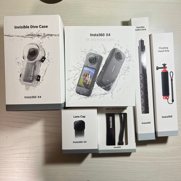 Insta360 X4 見えない潜水キット 保護フィルムとバッテリー付き