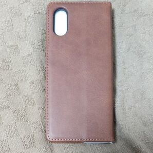 (新品未使用) Xperia 5V 小牛紋タイプ レトロ焦げ茶色 手帳型スマホケース