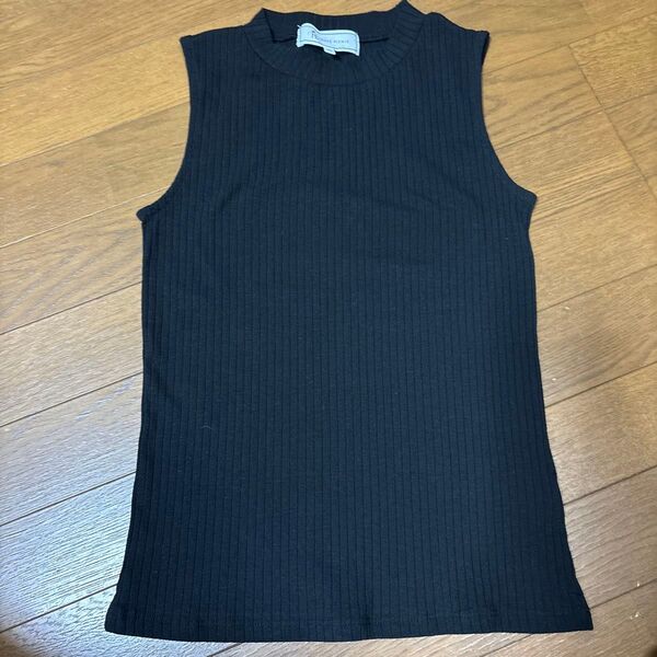 ROPE PICNIC ノースリーブトップス リブニット 黒