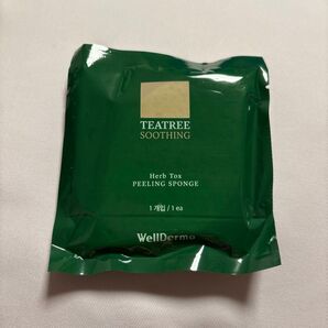 WellDerma TEATREE SOOTHING Herb Tox PEELING SPONGE(ウェルダーマ スポンジ)