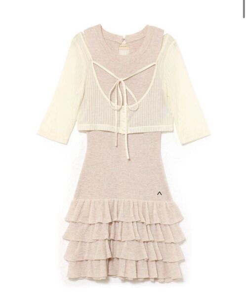 ANDMARY アンドマリー Sophia frill set dress beige