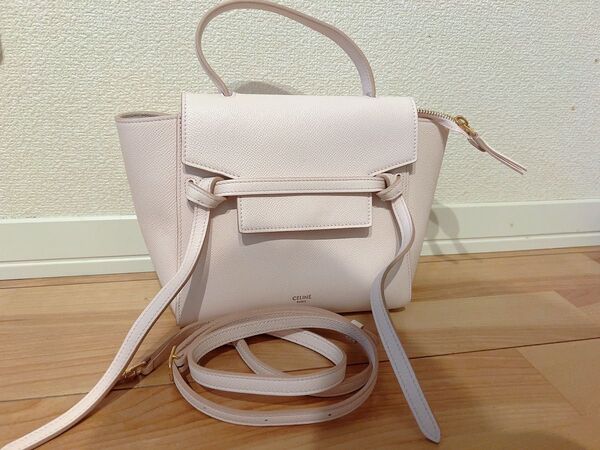 CELINE セリーヌ ベルトバッグ ハンドバッグ ペールピンク