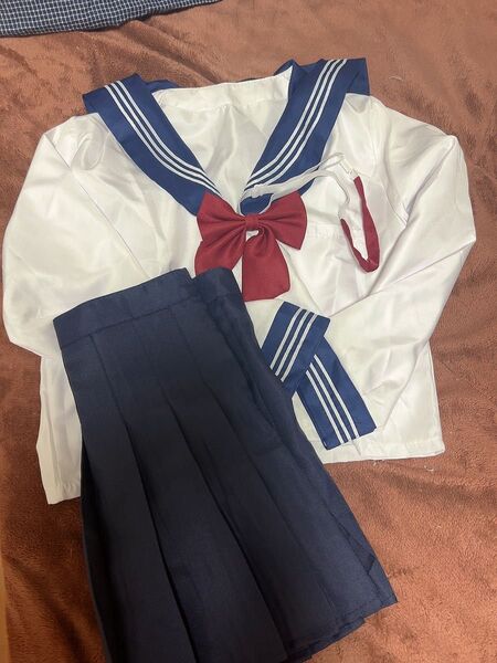 セーラー服 制服 コスプレ 上下 リボン セット