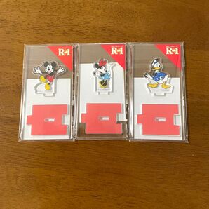 R-1 アクリルスタンド ディズニー ミッキー、ミニー、ドナルド 3個セット