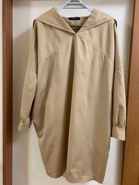 w closet セーラーカラー シャツワンピース チュニック ベージュ
