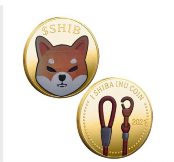 シバイヌコイン(ゴールド色) 柴犬コイン(ドージコイン) 記念コイン 直径40mm 厚さ3mm SHIB Shibainucoin