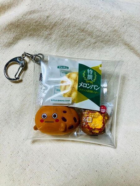 ガチャ詰めポーチ 食品ミニチュア 食玩 パン系 ネオバタくん メロンパン