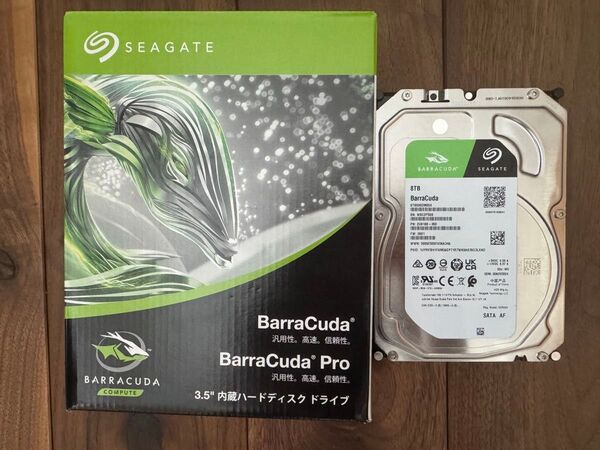 【ほぼ未使用】HDD SEAGATE BarraCuda ハードディスク 内蔵 5400rpm ST8000DM004 ①