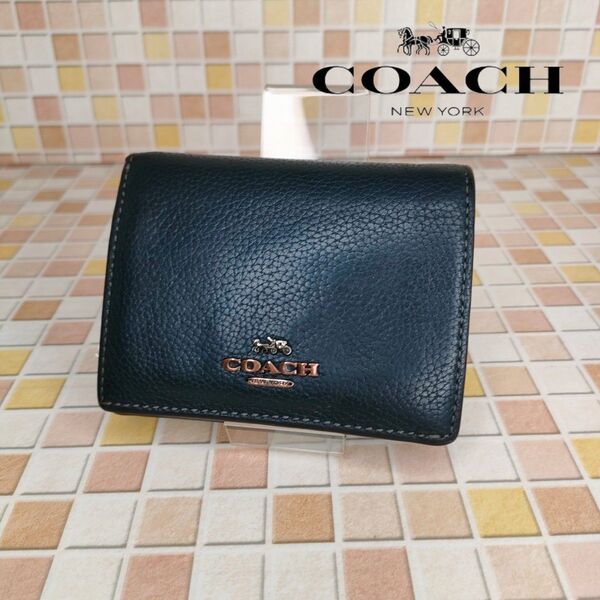 A1 COACH コーチ レザー 二つ折り財布 コンパクトウォレット