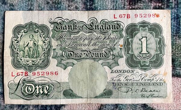 イギリス旧1ポンド 1948年~1960年 旧紙幣