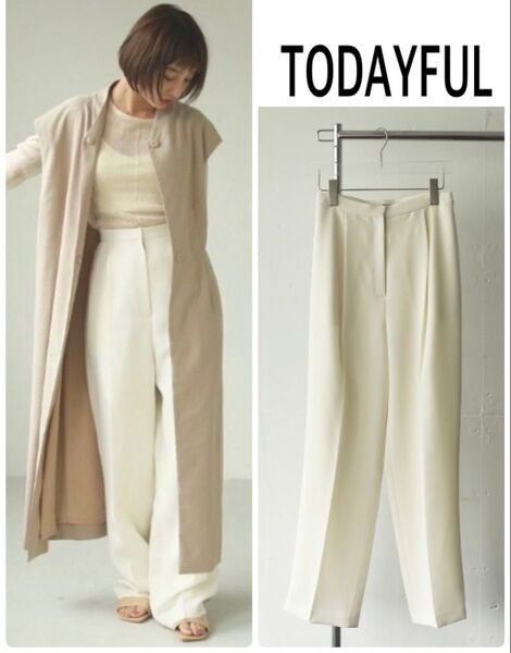 定価17,600円 TODAYFUL ピケタックトラウザーズ パンツ 美品