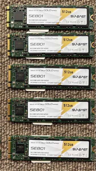 新品同様 m2 SSD 512GB 5枚セット 通電確認のみ 送料無料 m2-SATA