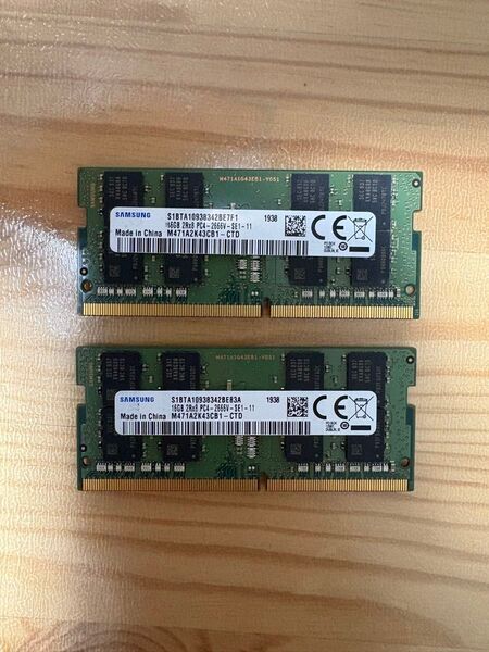 SAMSUNG DDR4 32GB 16GB*2枚 DDR4-2666 SO-DIMM ノートPC用メモリ メモリ 送料無料