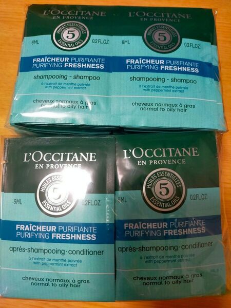 サンプル100ロクシタン (LOCCITANE) ファイブハーブス ピュアフレッシュネス シャンプー&コンディショナーセット
